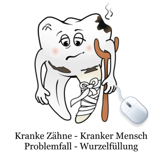 Aktuelles Thema Kranke Zähne - Kranker Mensch Problemfall - Wurzelfüllung