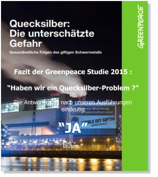 Greenpeace- Quecksilber-Studie 2015